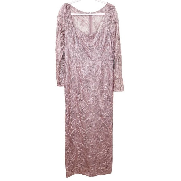 NWT Js Collection Formal Pink Wisteria Sz 14 Giovanna Column Gown - Picture 3 of 14